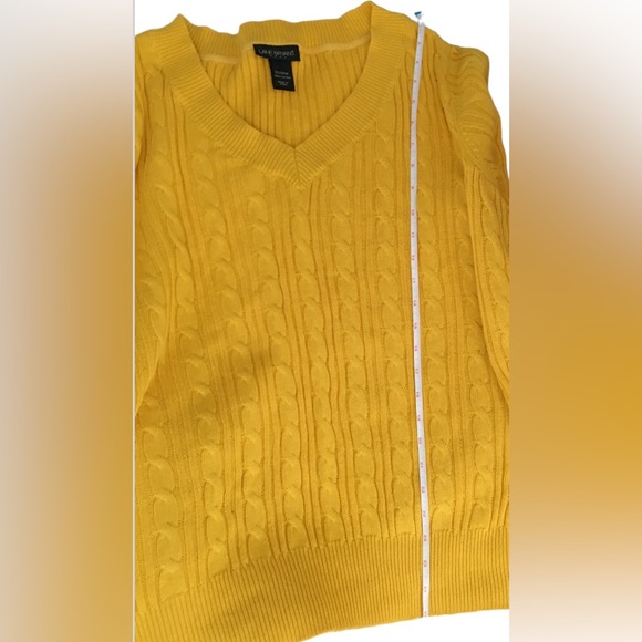 22-24W Lane Bryant  Slouchy V-neck Cotton Cable Knit Sweater - Picture 11 of 16